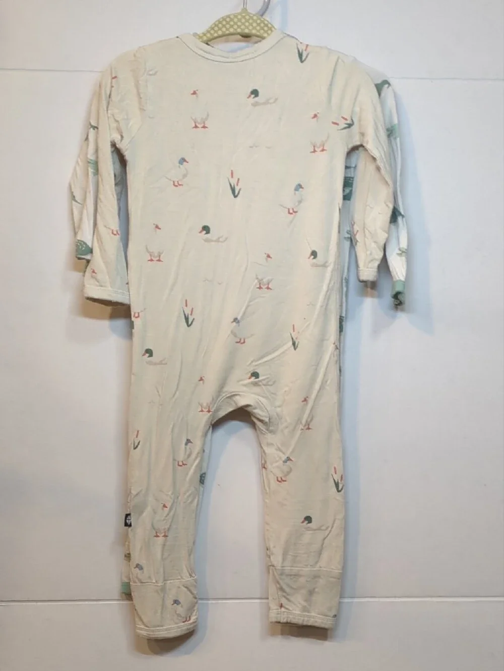 Kyte BABY Cream Duck & Green Crocodile Zip One-Piece Pajamas